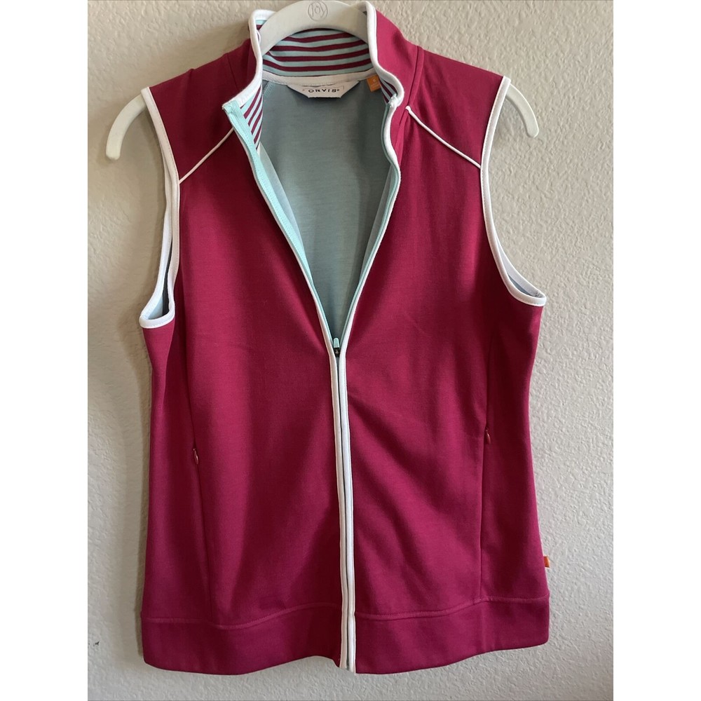 Orvis Women’s Size S Vest Lightweight Full Zipper Front Pockets Pink